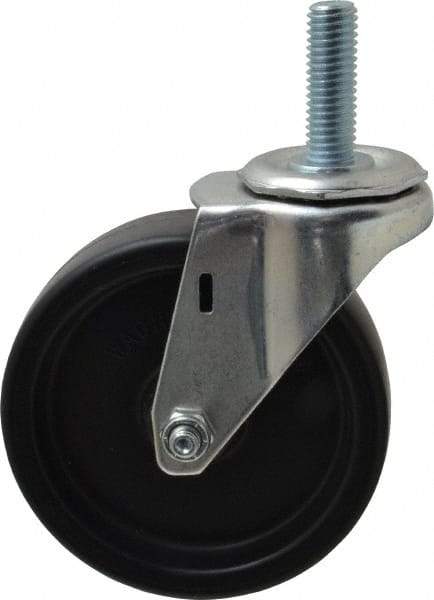 E.R. Wagner - 4" Diam x 1-1/4" Wide x 4-1/2" OAH Stem Mount Swivel Caster - Polyolefin, 255 Lb Capacity, Plain Bearing, 1/2-13 x 1-1/2" Threaded Stem - Americas Industrial Supply