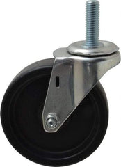E.R. Wagner - 4" Diam x 1-1/4" Wide x 4-1/2" OAH Stem Mount Swivel Caster - Polyolefin, 255 Lb Capacity, Plain Bearing, 1/2-13 x 1-1/2" Threaded Stem - Americas Industrial Supply