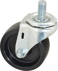 E.R. Wagner - 3" Diam x 1-1/4" Wide x 3-5/8" OAH Stem Mount Swivel Caster - Polyolefin, 210 Lb Capacity, Plain Bearing, 1/2-13 x 1" Threaded Stem - Americas Industrial Supply