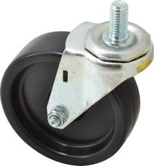 E.R. Wagner - 4" Diam x 1-1/4" Wide x 4-1/2" OAH Stem Mount Swivel Caster - Polyolefin, 255 Lb Capacity, Plain Bearing, 1/2-13 x 1" Threaded Stem - Americas Industrial Supply