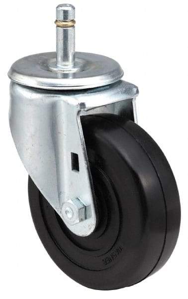 E.R. Wagner - 4" Diam x 1-1/4" Wide x 5" OAH Stem Mount Swivel Caster - TPR, 165 Lb Capacity, Ball Bearing, 7/8" Friction Stem - Americas Industrial Supply