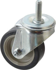 E.R. Wagner - 3-1/2" Diam x 1-1/4" Wide x 4-1/2" OAH Stem Mount Swivel Caster - TPR, 155 Lb Capacity, Delrin Bearing, 1/2-13 x 1-1/2" Threaded Stem - Americas Industrial Supply
