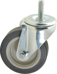 E.R. Wagner - 4" Diam x 1-1/4" Wide x 5" OAH Stem Mount Swivel Caster - TPR, 165 Lb Capacity, Delrin Bearing, 1/2-13 x 1-1/2" Threaded Stem - Americas Industrial Supply