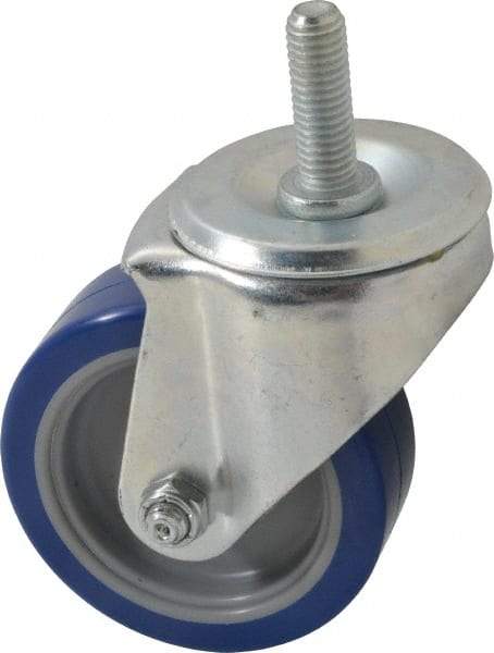 E.R. Wagner - 3-1/2" Diam x 1-1/4" Wide x 4-1/2" OAH Stem Mount Swivel Caster - Polyurethane, 250 Lb Capacity, Delrin Bearing, 1/2-13 x 1-1/2" Threaded Stem - Americas Industrial Supply