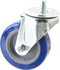 E.R. Wagner - 4" Diam x 1-1/4" Wide x 5" OAH Stem Mount Swivel Caster - Polyurethane, 275 Lb Capacity, Delrin Bearing, 1/2-13 x 3/4" Threaded Stem - Americas Industrial Supply