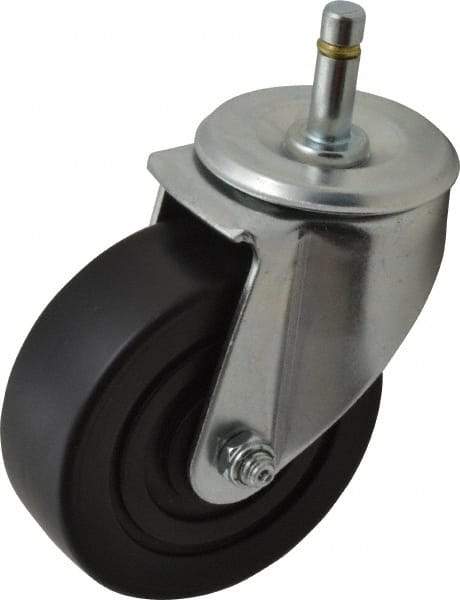 E.R. Wagner - 4" Diam x 1-3/8" Wide x 5" OAH Stem Mount Swivel Caster - Polyolefin, 275 Lb Capacity, Delrin Bearing, 7/16 x 1-3/8" Friction Stem - Americas Industrial Supply