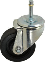 E.R. Wagner - 3-1/2" Diam x 1-1/4" Wide x 4-1/2" OAH Stem Mount Swivel Caster - Polyolefin, 250 Lb Capacity, Delrin Bearing, 7/16 x 1-29/32" Friction Stem - Americas Industrial Supply