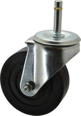 E.R. Wagner - 4" Diam x 1-3/8" Wide x 5" OAH Stem Mount Swivel Caster - Polyolefin, 275 Lb Capacity, Delrin Bearing, 7/16 x 1-29/32" Friction Stem - Americas Industrial Supply