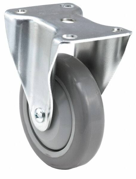 E.R. Wagner - 5" Diam x 1-1/4" Wide x 6-5/16" OAH Top Plate Mount Rigid Caster - Americas Industrial Supply