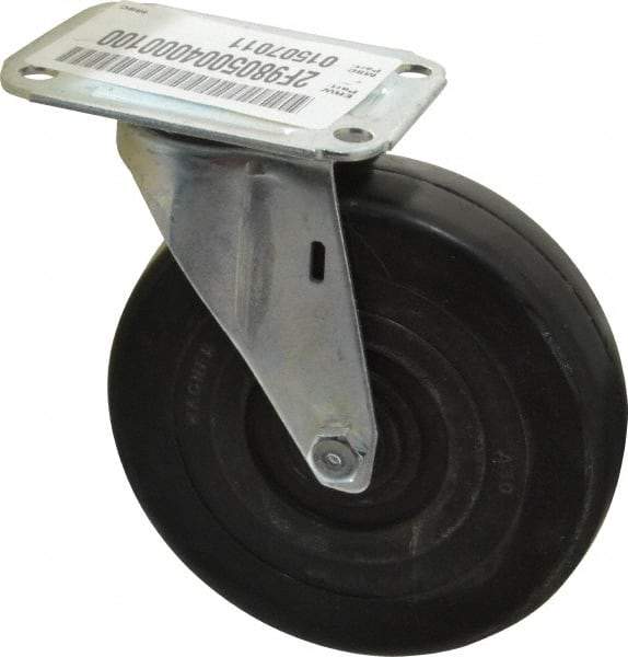 E.R. Wagner - 5" Diam x 1-1/4" Wide x 5-5/8" OAH Top Plate Mount Swivel Caster - Soft Rubber, 190 Lb Capacity, Delrin Bearing, 2-3/4 x 3-3/4" Plate - Americas Industrial Supply