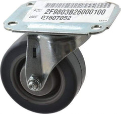 E.R. Wagner - 3" Diam x 1-1/4" Wide x 3-3/4" OAH Top Plate Mount Swivel Caster - TPR, 125 Lb Capacity, Delrin Bearing, 2-3/4 x 3-3/4" Plate - Americas Industrial Supply