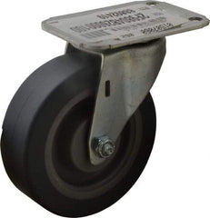 E.R. Wagner - 4" Diam x 1-1/4" Wide x 4-11/16" OAH Top Plate Mount Swivel Caster - TPR, 165 Lb Capacity, Delrin Bearing, 2-3/4 x 3-3/4" Plate - Americas Industrial Supply