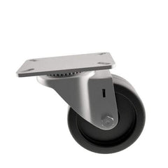 E.R. Wagner - 3" Diam x 1-1/4" Wide x 3-3/4" OAH Top Plate Mount Swivel Caster - Polyolefin, 210 Lb Capacity, Plain Bearing, 2-3/4 x 3-3/4" Plate - Americas Industrial Supply