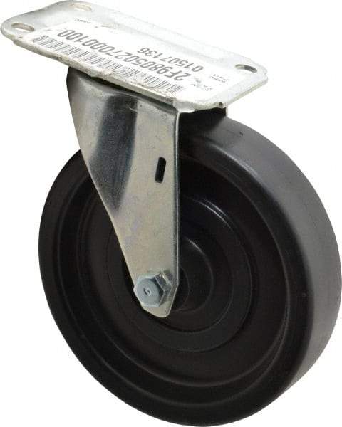 E.R. Wagner - 5" Diam x 1-1/4" Wide x 5-5/8" OAH Top Plate Mount Swivel Caster - Polyolefin, 280 Lb Capacity, Plain Bearing, 2-3/4 x 3-3/4" Plate - Americas Industrial Supply