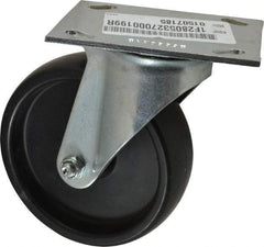 E.R. Wagner - 5" Diam x 1-3/8" Wide x 6-1/16" OAH Top Plate Mount Swivel Caster - Polyolefin, 350 Lb Capacity, Roller Bearing, 3-3/4 x 4-5/8" Plate - Americas Industrial Supply