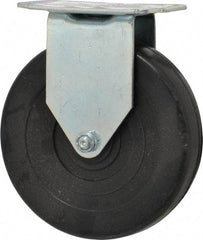 E.R. Wagner - 5" Diam x 1-1/4" Wide x 5-5/8" OAH Top Plate Mount Rigid Caster - Soft Rubber, 190 Lb Capacity, Delrin Bearing, 2-3/4 x 3-3/4" Plate - Americas Industrial Supply