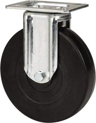 E.R. Wagner - 6" Diam x 1-3/8" Wide x 7-1/16" OAH Top Plate Mount Rigid Caster - Soft Rubber, 280 Lb Capacity, Delrin Bearing, 3-1/8 x 4-1/8" Plate - Americas Industrial Supply