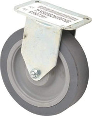 E.R. Wagner - 5" Diam x 1-1/4" Wide x 5-5/8" OAH Top Plate Mount Rigid Caster - TPR, 190 Lb Capacity, Delrin Bearing, 2-3/4 x 3-3/4" Plate - Americas Industrial Supply