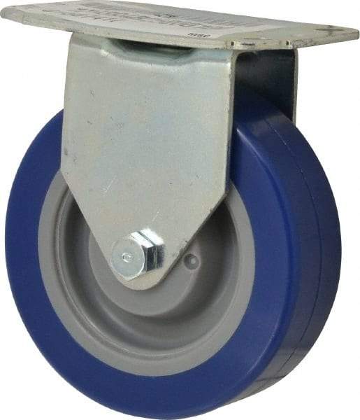 E.R. Wagner - 4" Diam x 1-1/4" Wide x 4-11/16" OAH Top Plate Mount Rigid Caster - Polyurethane, 275 Lb Capacity, Delrin Bearing, 2-3/4 x 3-3/4" Plate - Americas Industrial Supply
