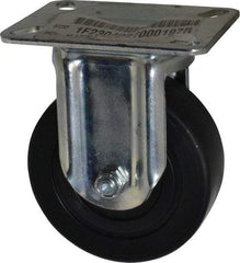E.R. Wagner - 4" Diam x 1-3/8" Wide x 5-1/16" OAH Top Plate Mount Rigid Caster - Polyolefin, 300 Lb Capacity, Plain Bearing, 3-1/8 x 4-1/8" Plate - Americas Industrial Supply