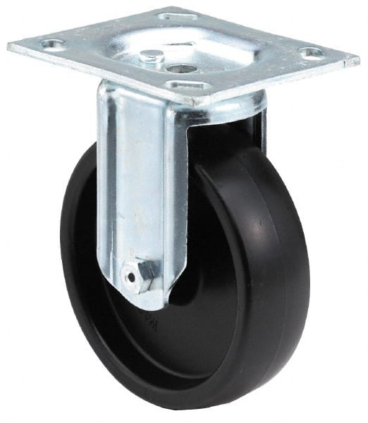 E.R. Wagner - 3" Diam x 1-1/4" Wide x 3-3/4" OAH Top Plate Mount Rigid Caster - Americas Industrial Supply