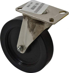 E.R. Wagner - 6" Diam x 1-3/8" Wide x 7-3/8" OAH Top Plate Mount Swivel Caster - Polyolefin, 450 Lb Capacity, Delrin Bearing, 3-1/8 x 4-1/8" Plate - Americas Industrial Supply
