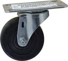 E.R. Wagner - 3" Diam x 1-1/4" Wide x 3-3/4" OAH Top Plate Mount Swivel Caster - Hard Rubber, 210 Lb Capacity, Delrin Bearing, 3-1/8 x 4-1/8" Plate - Americas Industrial Supply