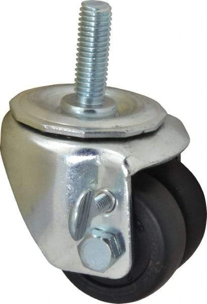 E.R. Wagner - 2" Diam x 13/16" Wide x 2-3/4" OAH Stem Mount Standard Caster - Hard Rubber, 200 Lb Capacity, Delrin Bearing, 1/2-13 x 1-1/2" Threaded Stem - Americas Industrial Supply