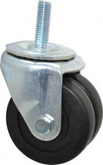 E.R. Wagner - 3" Diam x 13/16" Wide x 3-3/4" OAH Stem Mount Standard Caster - Hard Rubber, 350 Lb Capacity, Delrin Bearing, 1/2-13 x 1-1/2" Threaded Stem - Americas Industrial Supply