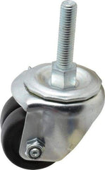 E.R. Wagner - 2" Diam x 13/16" Wide x 2-3/4" OAH Stem Mount Standard Caster - Hard Rubber, 200 Lb Capacity, Delrin Bearing, 1/2-13 x 2-1/2" Leveling Stem - Americas Industrial Supply