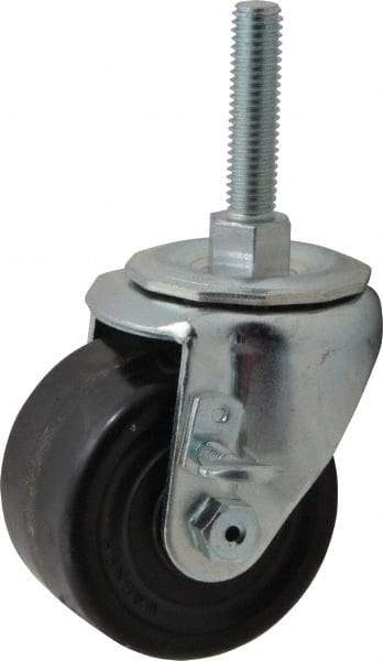 E.R. Wagner - 3" Diam x 1-3/4" Wide x 3-3/4" OAH Stem Mount Standard Caster - Phenolic, 350 Lb Capacity, Roller Bearing, 1/2-13 x 2-1/2" Leveling Stem - Americas Industrial Supply