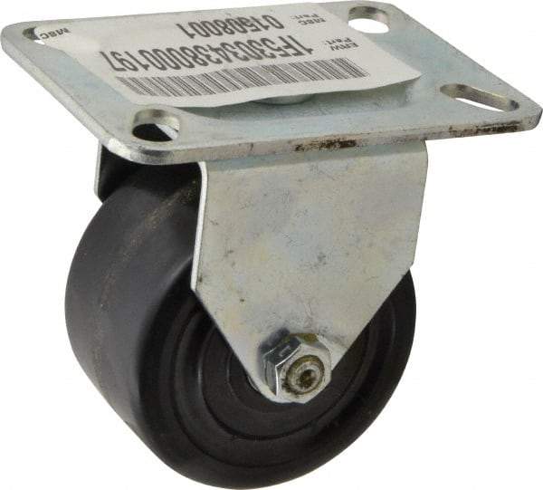 E.R. Wagner - 3" Diam x 1-3/4" Wide x 3-7/8" OAH Top Plate Mount Rigid Caster - Phenolic, 500 Lb Capacity, Roller Bearing, 3-1/8 x 4-1/8" Plate - Americas Industrial Supply