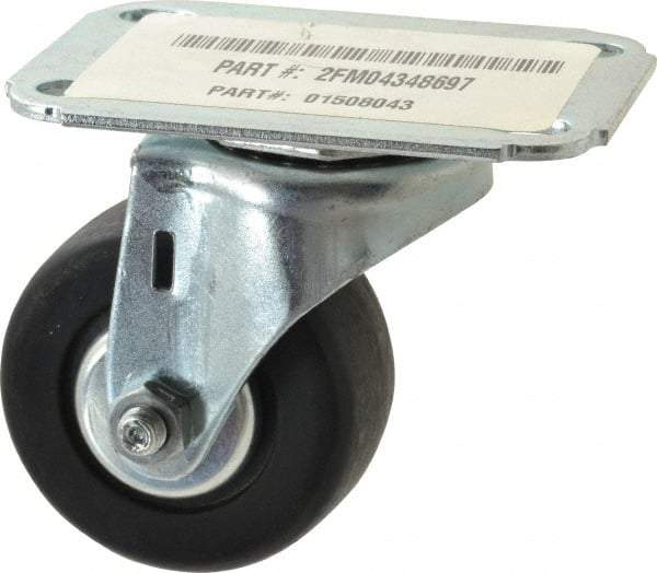 E.R. Wagner - 2-1/2" Diam x 1-1/8" Wide x 3-7/16" OAH Top Plate Mount Swivel Caster - Hard Rubber, 175 Lb Capacity, Sintered Bearing, 2-3/4 x 3-3/4" Plate - Americas Industrial Supply
