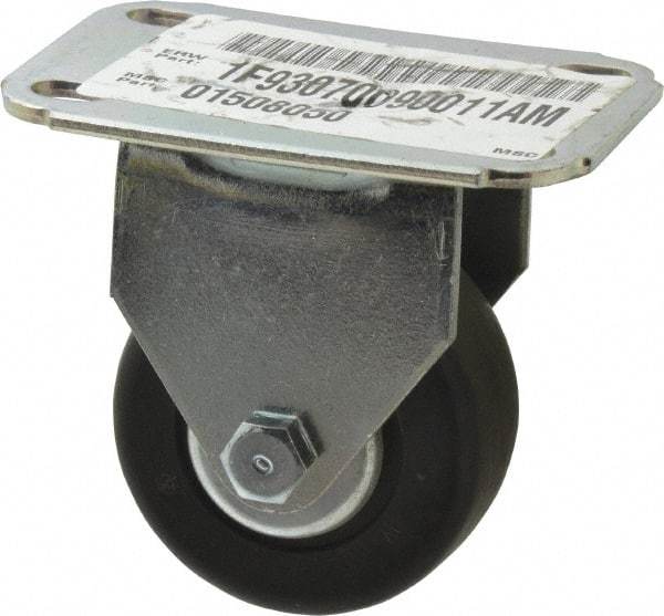 E.R. Wagner - 3" Diam x 1-1/8" Wide x 3-7/16" OAH Top Plate Mount Rigid Caster - Hard Rubber, 175 Lb Capacity, Sintered Bearing, 2-3/4 x 3-3/4" Plate - Americas Industrial Supply