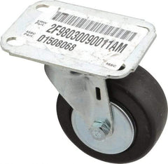 E.R. Wagner - 3" Diam x 1-1/4" Wide x 3-3/4" OAH Top Plate Mount Swivel Caster - Hard Rubber, 210 Lb Capacity, Delrin Bearing, 2-3/4 x 3-3/4" Plate - Americas Industrial Supply