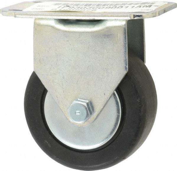 E.R. Wagner - 3" Diam x 1-1/4" Wide x 3-3/4" OAH Top Plate Mount Rigid Caster - Hard Rubber, 210 Lb Capacity, Delrin Bearing, 2-3/4 x 3-3/4" Plate - Americas Industrial Supply
