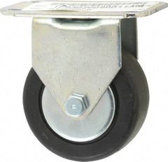 E.R. Wagner - 3" Diam x 1-1/4" Wide x 3-3/4" OAH Top Plate Mount Rigid Caster - Hard Rubber, 210 Lb Capacity, Delrin Bearing, 2-3/4 x 3-3/4" Plate - Americas Industrial Supply