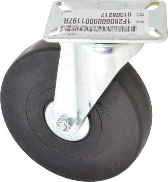 E.R. Wagner - 6" Diam x 1-3/8" Wide x 7-1/16" OAH Top Plate Mount Swivel Caster - Hard Rubber, 400 Lb Capacity, Delrin Bearing, 3-1/8 x 4-1/8" Plate - Americas Industrial Supply