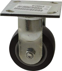 E.R. Wagner - 4" Diam x 2" Wide x 5-5/8" OAH Top Plate Mount Rigid Caster - TPR, 300 Lb Capacity, Roller Bearing, 4 x 4-1/2" Plate - Americas Industrial Supply