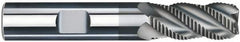 SGS - 5/8" Diam, Coarse Pitch, 1-1/4" LOC, 4 Flute Solid Carbide 0.06" Corner Radius Roughing End Mill - AlTiN Finish, 3-1/2" OAL, 5/8" Shank Diam, Single End, Centercutting, 40° Helix - Americas Industrial Supply