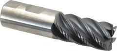 SGS - 1" Diam, Coarse Pitch, 1-3/4" LOC, 6 Flute Solid Carbide 0.06" Corner Radius Roughing End Mill - AlTiN Finish, 4" OAL, 1" Shank Diam, Single End, Centercutting, 40° Helix - Americas Industrial Supply