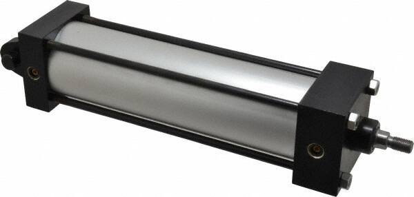 Norgren - 8" Stroke x 2-1/2" Bore Single Acting Air Cylinder - 3/8 Port, 7/16-20 Rod Thread, 250 Max psi, -20 to 200°F - Americas Industrial Supply
