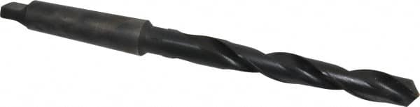 Interstate - 3/4", 3MT 118° Point High Speed Steel Taper Shank Drill Bit - Oxide Finish, 5-7/8" Flute Length, 10-1/2" OAL, Spiral Flute - Americas Industrial Supply