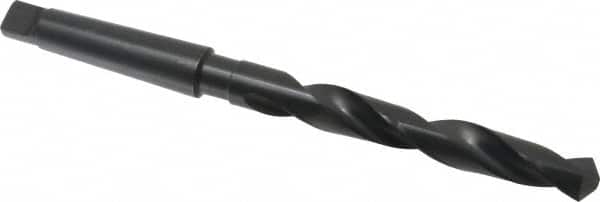 Interstate - 53/64", 3MT 118° Point High Speed Steel Taper Shank Drill Bit - Oxide Finish, 6-1/8" Flute Length, 10-3/4" OAL, Spiral Flute - Americas Industrial Supply