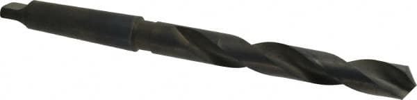 Interstate - 55/64", 3MT 118° Point High Speed Steel Taper Shank Drill Bit - Oxide Finish, 6-1/8" Flute Length, 10-3/4" OAL, Spiral Flute - Americas Industrial Supply