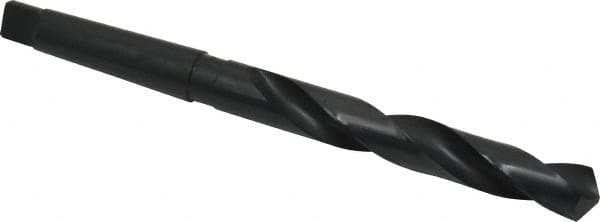 Interstate - 59/64", 3MT 118° Point High Speed Steel Taper Shank Drill Bit - Oxide Finish, 6-1/4" Flute Length, 10-7/8" OAL, Spiral Flute - Americas Industrial Supply