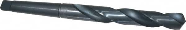 Interstate - 1-1/64", 3MT 118° Point High Speed Steel Taper Shank Drill Bit - Oxide Finish, 6-1/2" Flute Length, 11-1/8" OAL, Spiral Flute - Americas Industrial Supply
