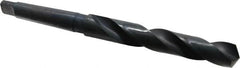 Interstate - 1-1/16", 3MT 118° Point High Speed Steel Taper Shank Drill Bit - Oxide Finish, 6-5/8" Flute Length, 11-3/8" OAL, Spiral Flute - Americas Industrial Supply