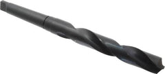 Interstate - 1-3/32", 3MT 118° Point High Speed Steel Taper Shank Drill Bit - Oxide Finish, 6-5/8" Flute Length, 11-3/8" OAL, Spiral Flute - Americas Industrial Supply
