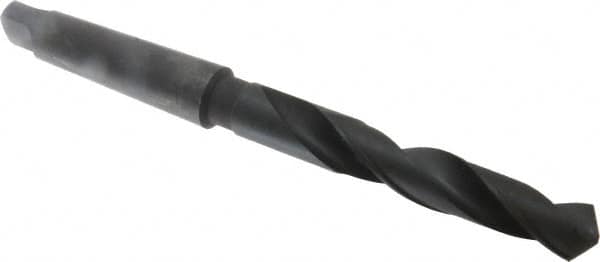 Interstate - 1-1/16", 4MT 118° Point High Speed Steel Taper Shank Drill Bit - Oxide Finish, 6-5/8" Flute Length, 12-1/4" OAL, Spiral Flute - Americas Industrial Supply
